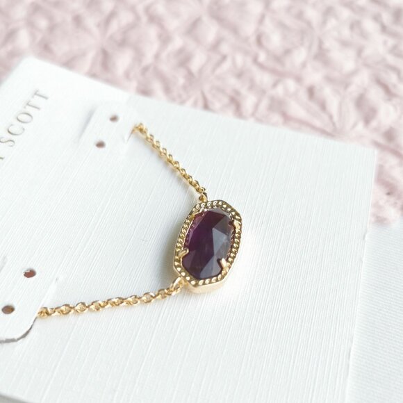 Kendra Scott Elisa Amethyst Short Pendant Necklace - Picture 2 of 3